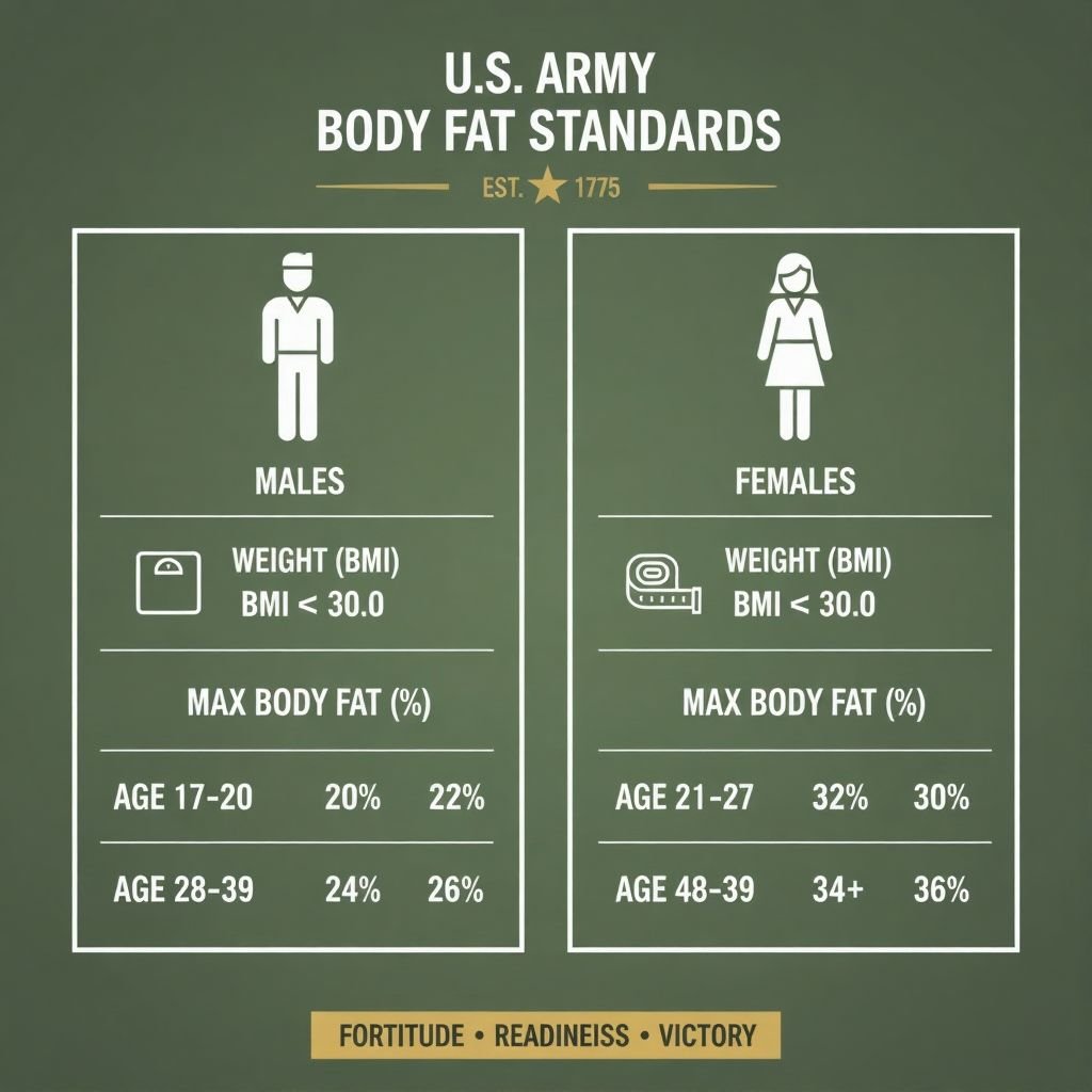 Army Fat and BMI Calculator Standards