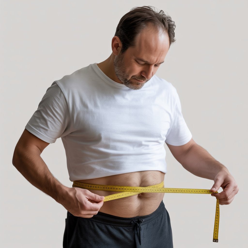 Measuring waist size to assess belly fat health risk in men