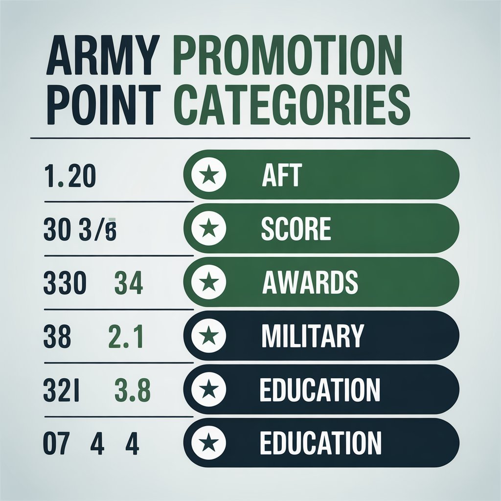 Army promotion points breakdown chart showing AFT score categories 2026